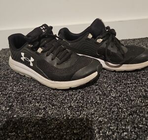 Under Armour Black and White Running Shoes